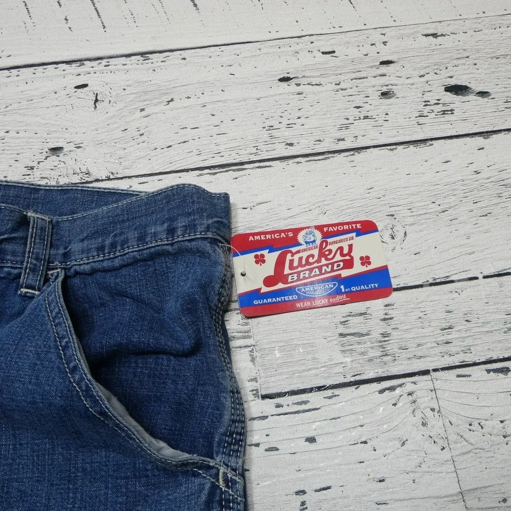Vintage Lucky Brand Dungarees Jeans Womens 20 Blue Denim Relaxed Straight - Picture 3 of 16